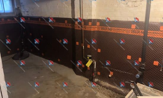 Interior waterproofing and window well drainage tube.