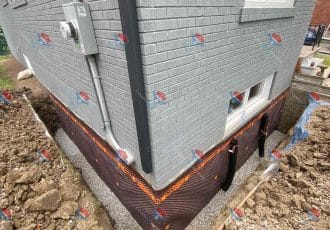 EXTERIOR WATERPROOFING, WALL OPEN