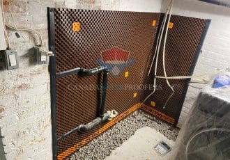 sump pump installed with concrete finish 