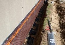 Excavation for exterior waterproofing project.
